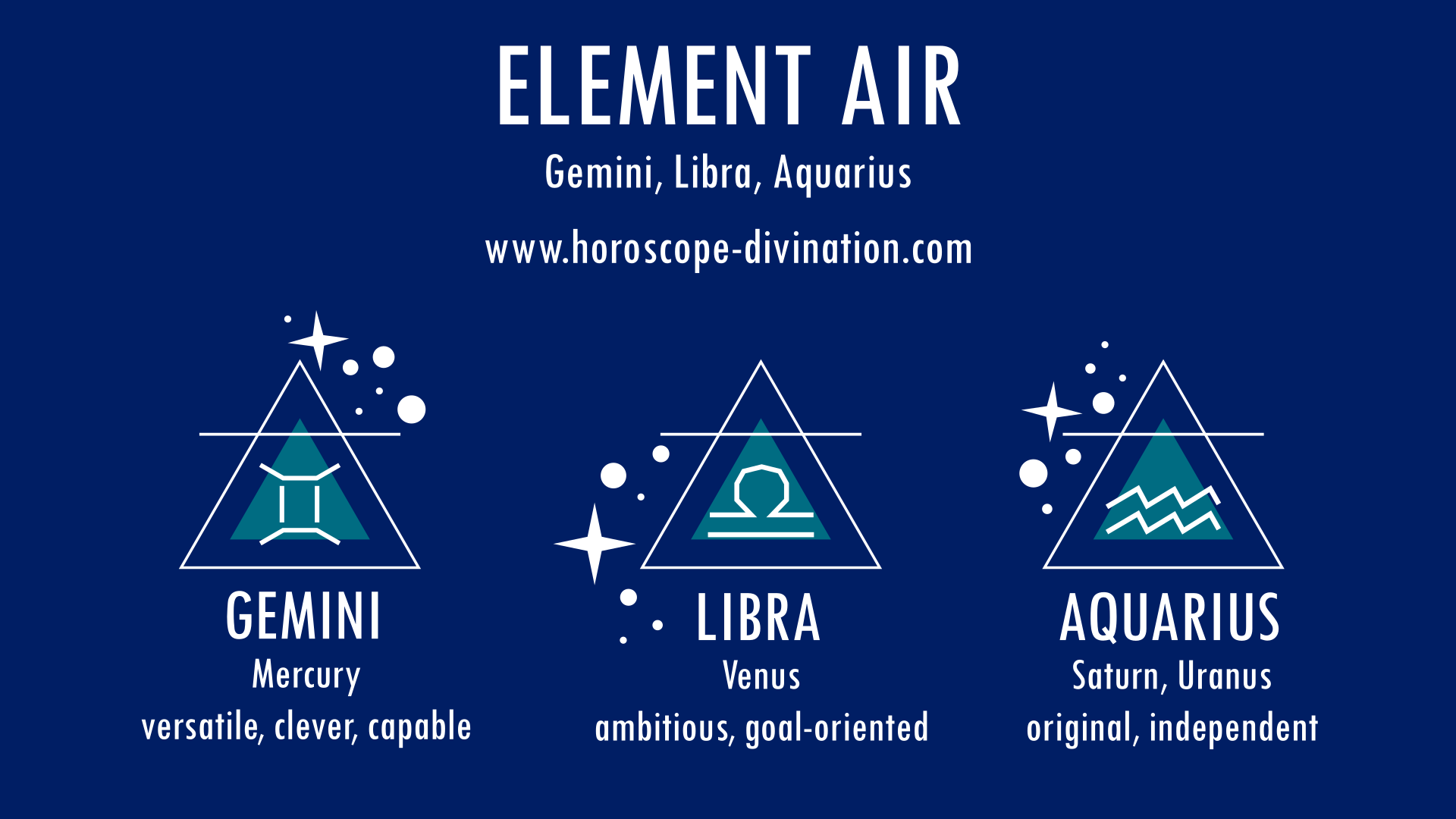 3 Air Signs Of Zodiac Gemini Libra Aquarius