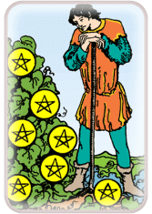 seven of pentacles - tarot card of the day