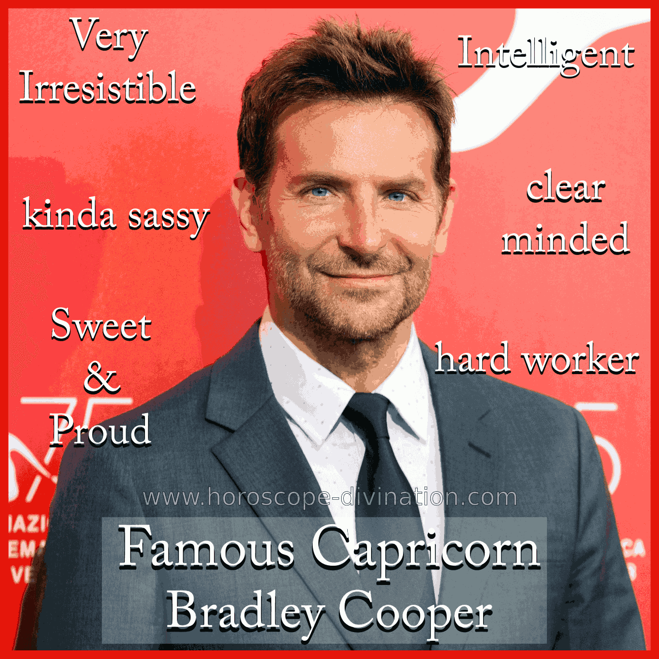 actor Bradley Cooper - Capricorn zodiac sign