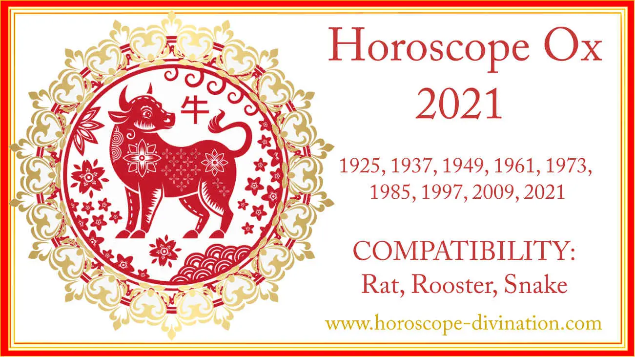 Chinese Horoscope 2021 Ox White Metal Ox Year