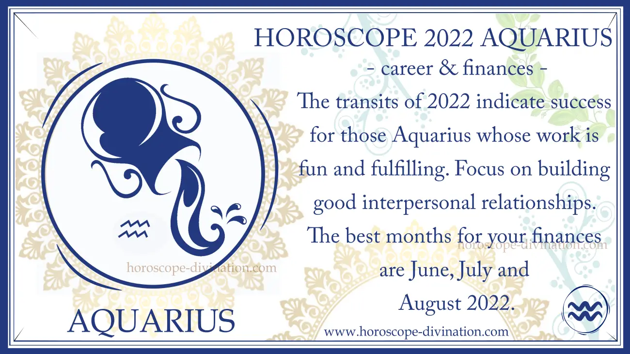 money and work horoscope 2022 Aquarius