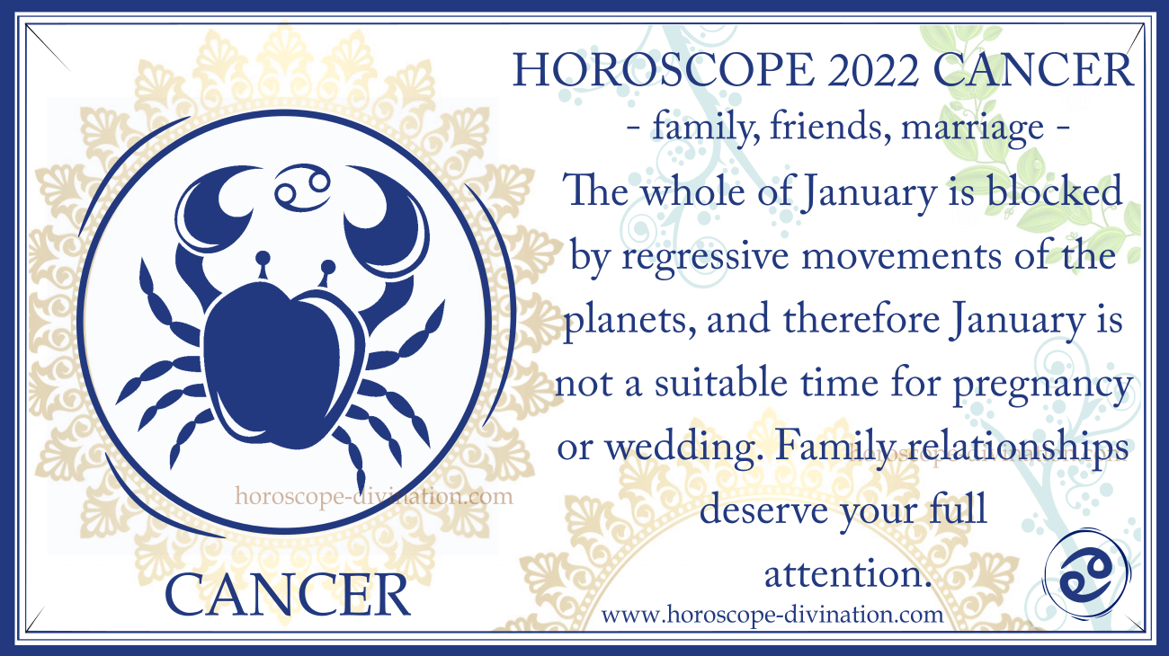 Horoscope Cancer 2022 Family, pregnancy, marriage