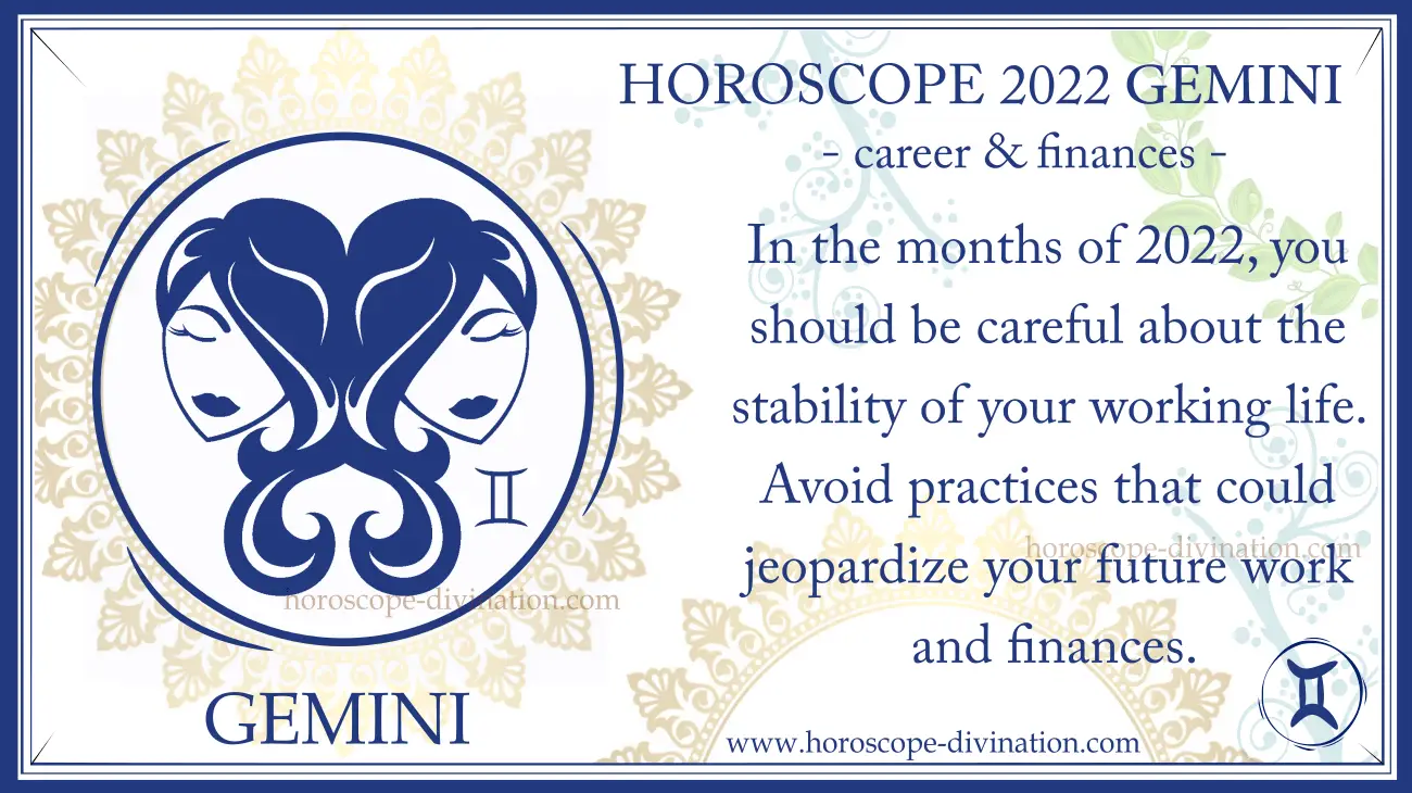 money and work horoscope 2022 Gemini