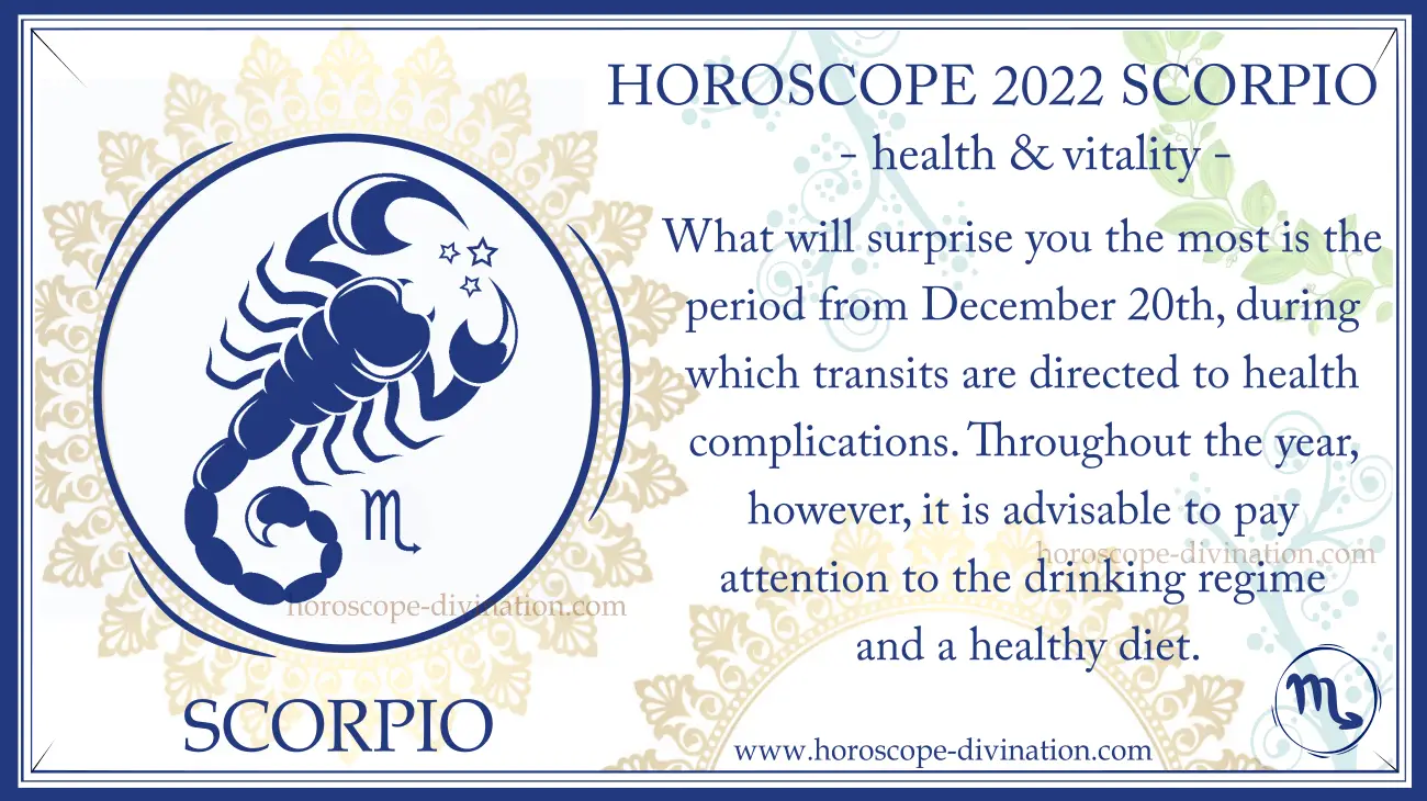 health horoscope 2022 Scorpio