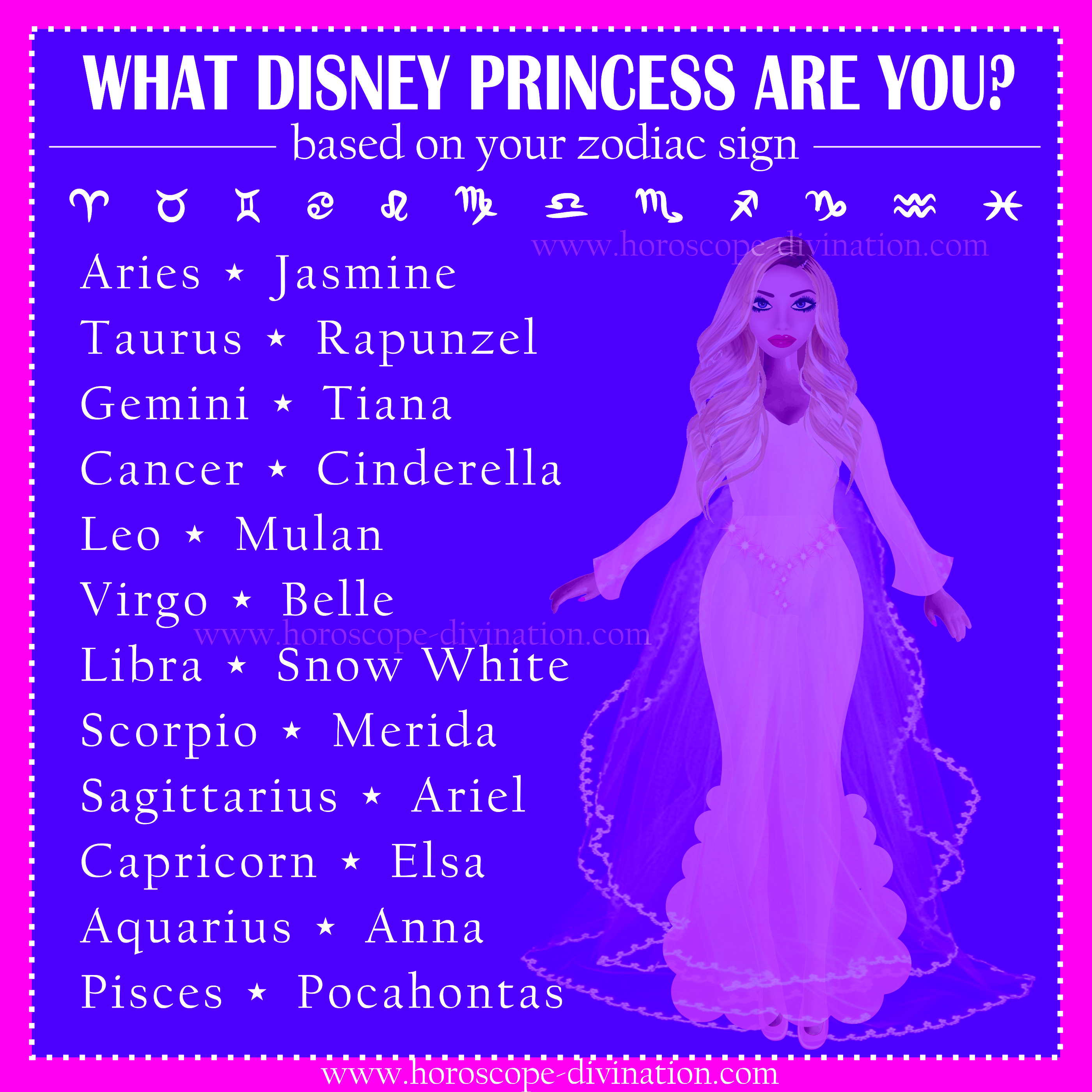 What Disney Princess Are You Based on Your Zodiac Sign
