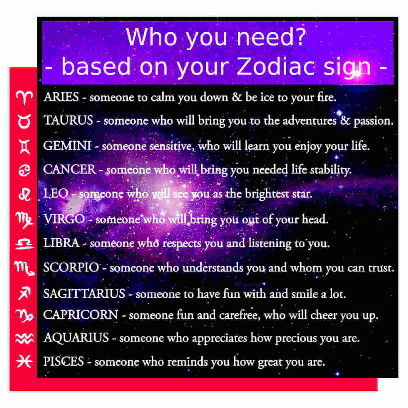 zodiac needs in zodiac meme
