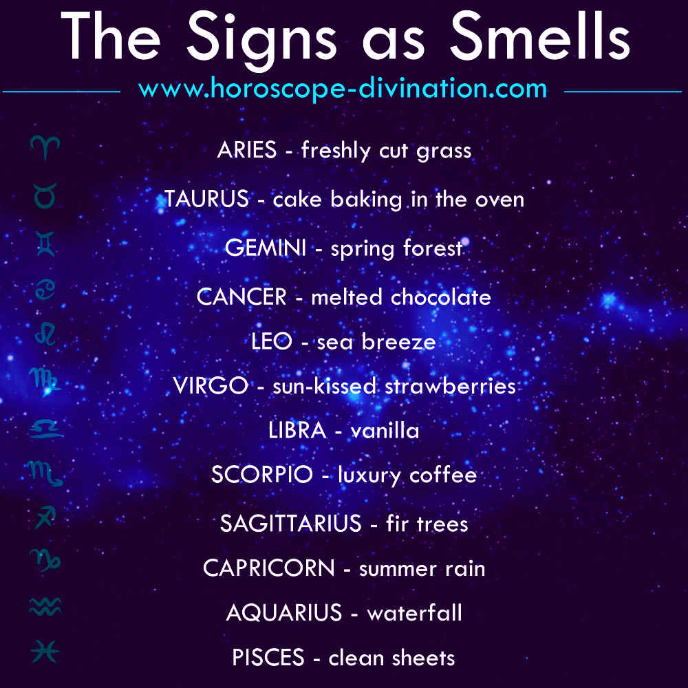 the signs as smells - zodiac memes