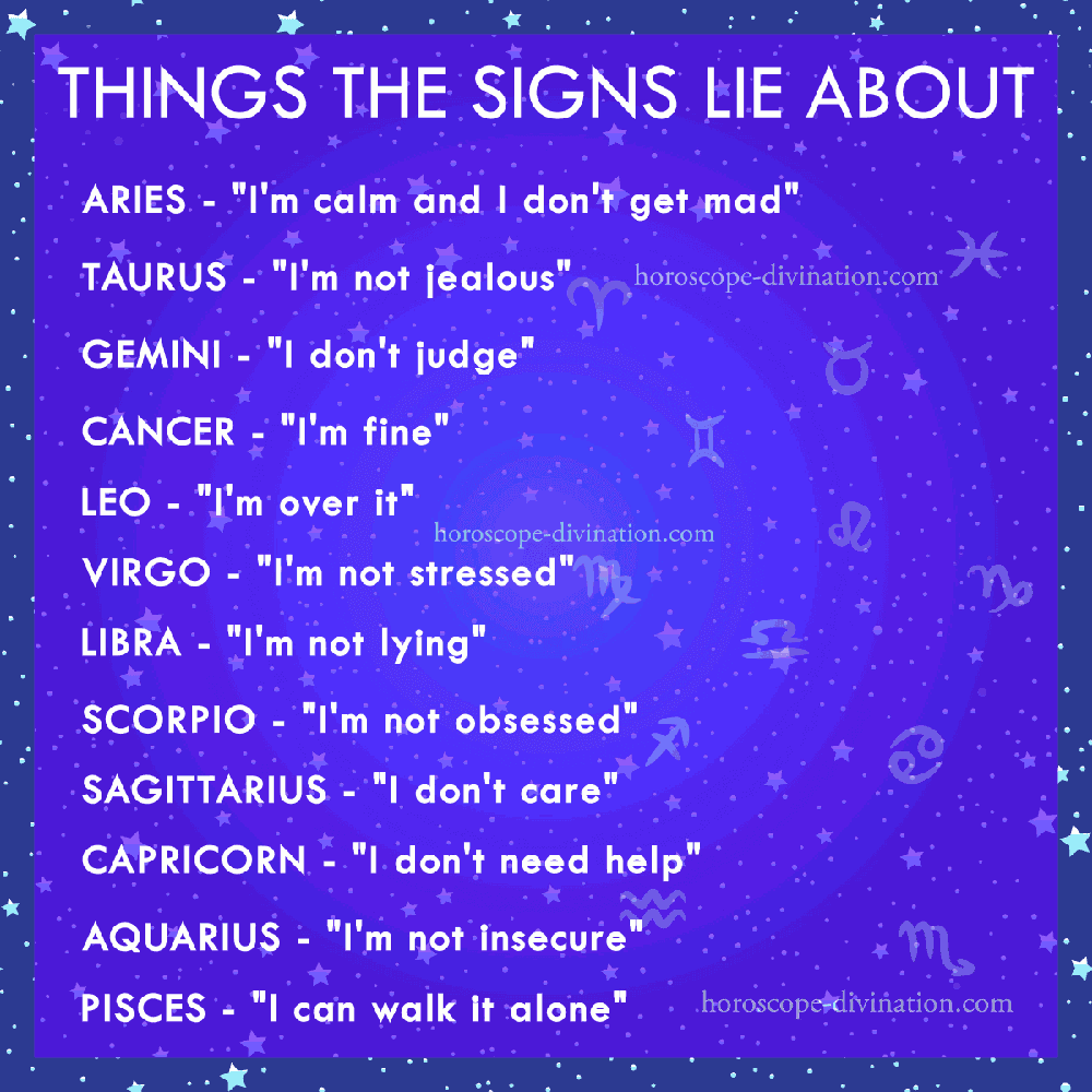 what signs lie about - astrology memes
